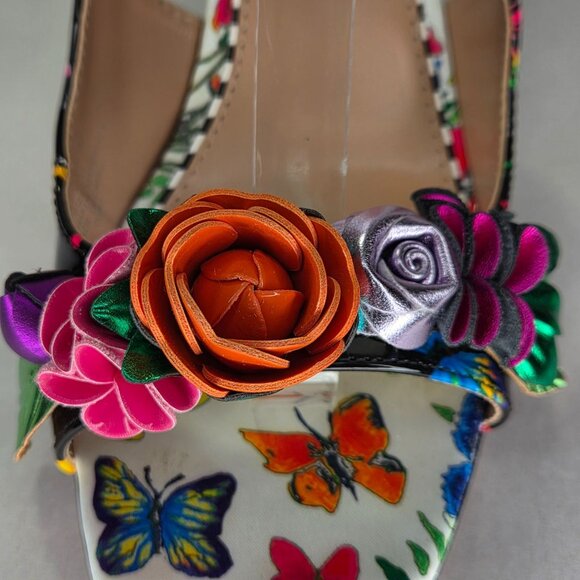 Betsey Johnson Women's Mikah Floral Stiletto Dress Sandals - Black Multi - Picture 5 of 8